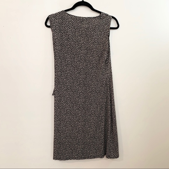 🌸DANA BUCHMAN Faux Wrap Brown and Black Dot Dress - Picture 6 of 6